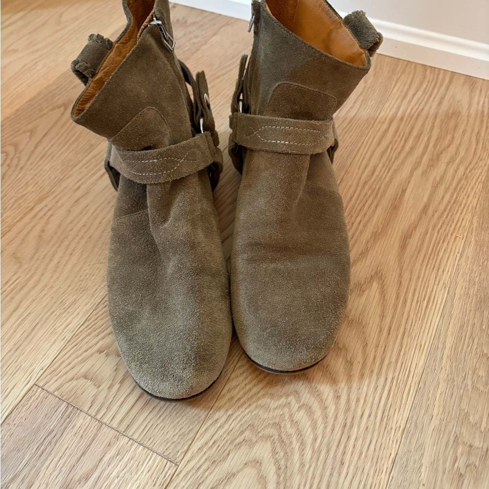 Isabel Marant Étoile Ralf Green Suede Ankle Boots — Size 38